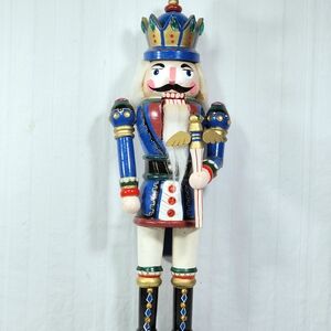 Regal Nutcracker King Figurine - Blue and Gold